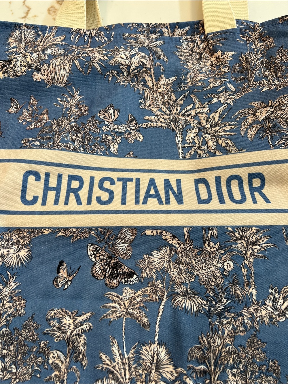 Dior Blue and Cream Christian Dior Toile Tote GWP - Picture 2 of 2